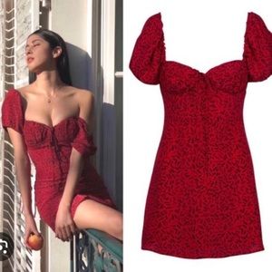 Realization mini red squiggle dress